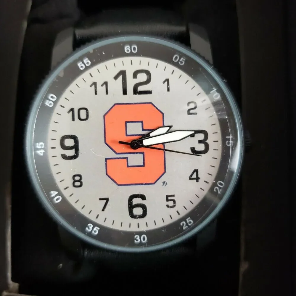 NEW!! Sparo NCAA Syracuse Orange Mens Black Analog Quartz Watch